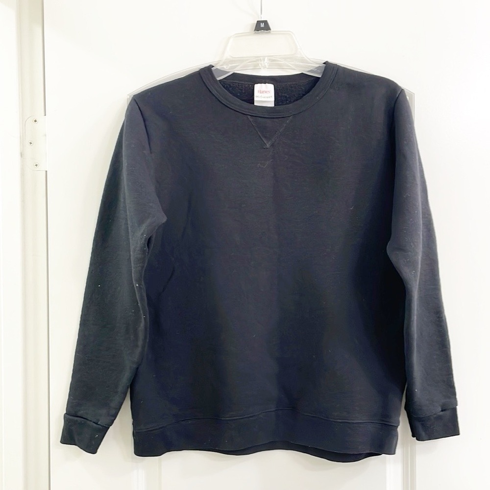 Hanes Eco Smart black long sleeve crewneck sweater